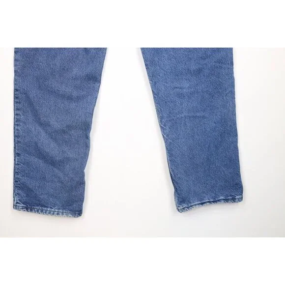 Vintage Y2K 2004 Carhartt Mens 38x34 Faded Spell Out Flannel Lined Denim Jeans